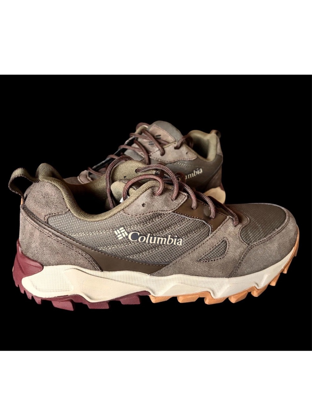 Columbia IVO Trail Hiking Shoes Brown/ Green Size 10 EUC
